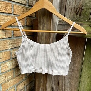 Aerie Tan Ribbed Crop Top/Bralette